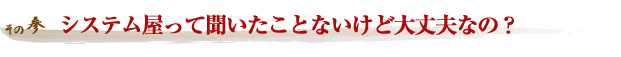 システム屋って聞いたことないけど大丈夫なの?